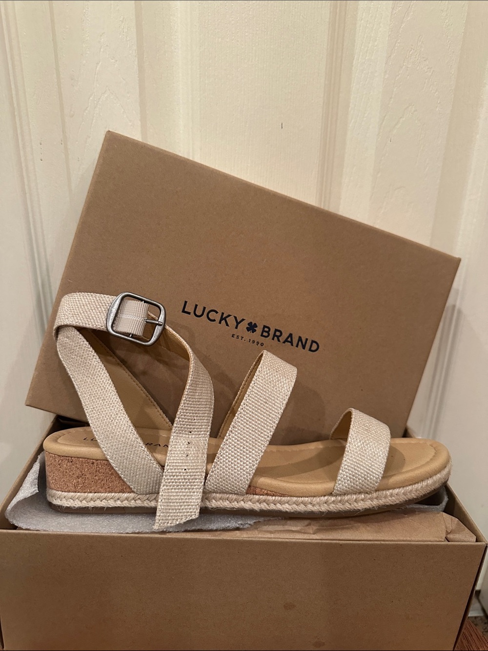 Lucky Brand Natural Canvas Espadrille Sandals